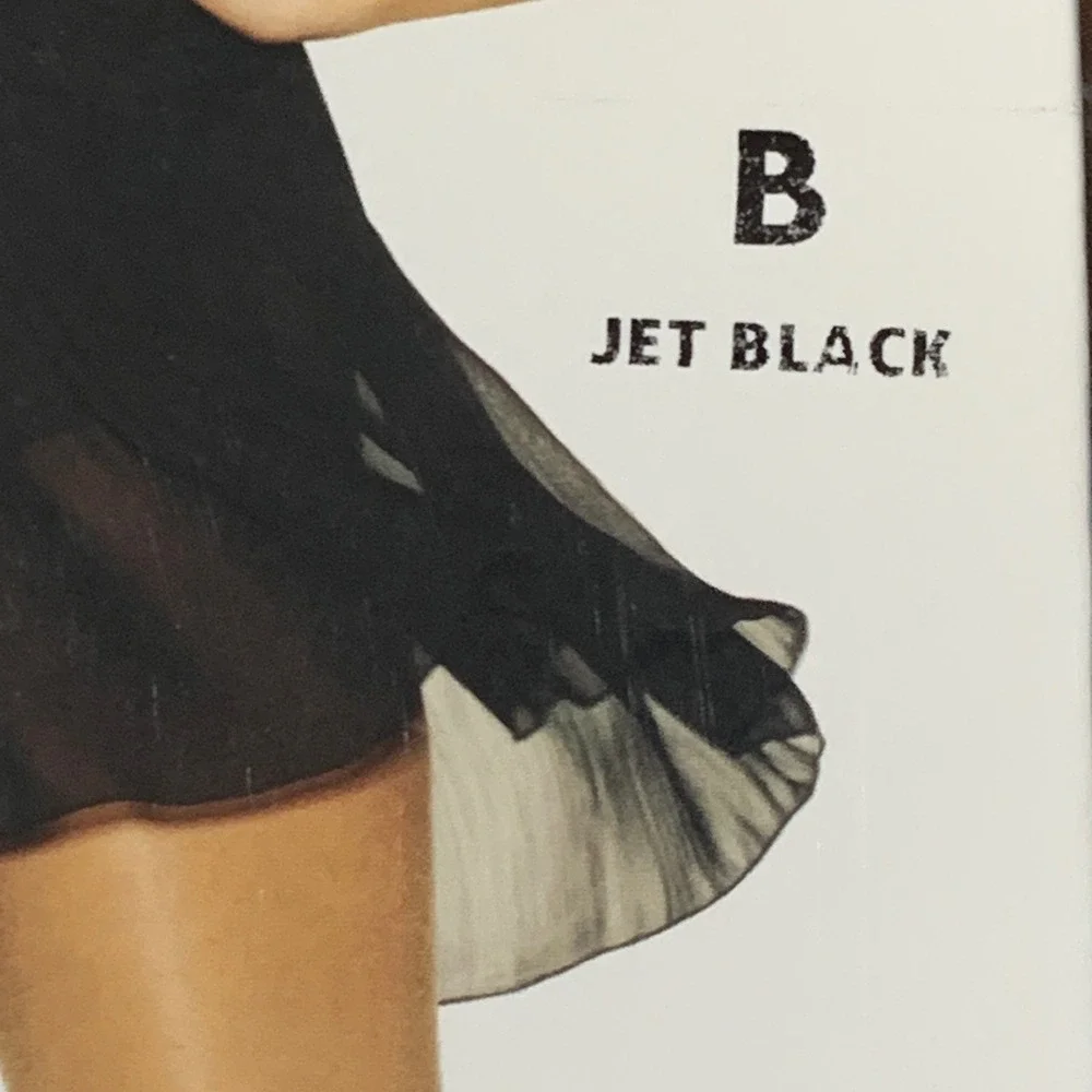 Hanes Regular Top Pantyhose Jet Black Size B 2 Pair‎ Sheer Leg 110-170 lbs